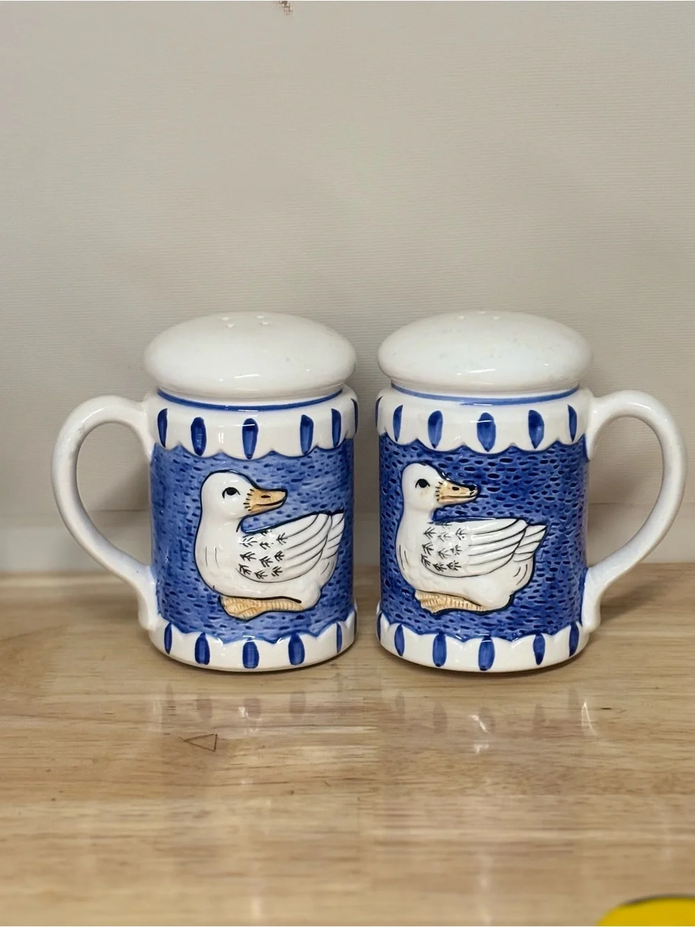 Vintage 1983 Ceramic Duck Salt & Pepper Shakers Set by Sigma
